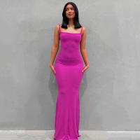 Vestido Largo para Mujer 2025 Correas Estables + Tela Elástica Estilo Moldeado SKIMS - details 15