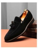 Cuero de suela Oxford de gamuza con cierre de cordones estilo caminar impermeable comercial marrón negro informal para hombre - details 0