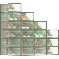 Cajas de Zapatos de Plástico Juego de 18 Organizadores Plegable, Apilable, Transparente, Blanco - details 42