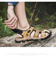Sandalias de cuero genuino para hombre, zapatos de playa de piel de vaca transpirables, sandalias deportivas para senderismo al aire libre, sandalias romanas para hombre - details 3
