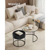 Mesa Redonda Adicional Estilo Nido Morno Almacenamiento Oculto y Banja Superior Salón Dormitorio Balcón Tinta Natural y Negro - details 4