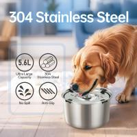 Cuenco de agua para perros grandes de 5,6 L/190 oz, sin derrames, sin goteo, dispensador de agua para perros con disco flotante, cuenco de acero inoxidable para beber lentamente para perros pequeños, medianos y grandes - details 1