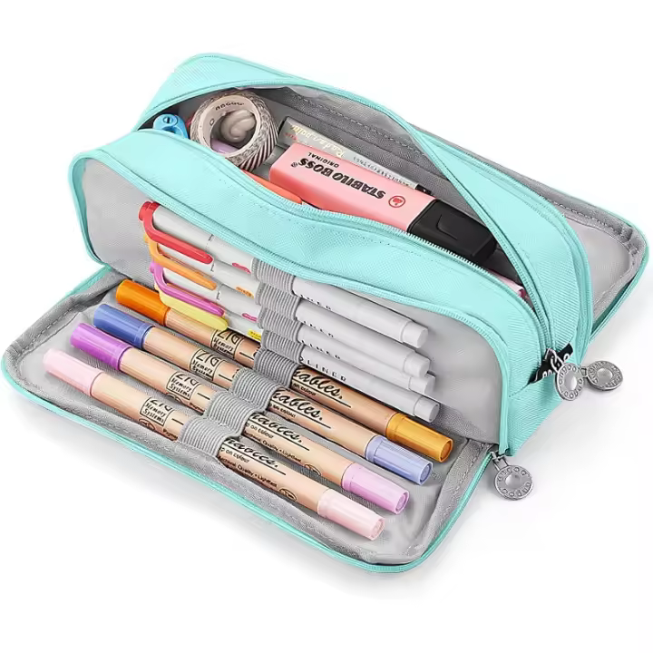 Estuche Escolar Con 3 Compartimentos, Estuche Escolar De gran Capacidad, Estuche De lápices Organizador Para Maquillaje - 1