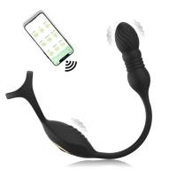 Leten Masajeador de Próstata Anillo Vibrador Butt Plug Control Remoto 10 Vibradores Empuje Juguetes Sexuales Anales para Hombres Parejas - details 9