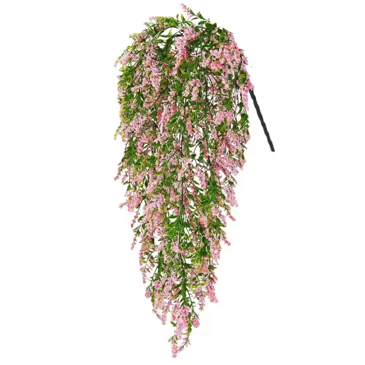Flores Artificiales de Seda y Plástico NUBECOM Bouquet de Lavanda para Decoración de Bodas y Hogar Plantas Falsas de Rattan Centrales Colgantes en Verano para Interiores y Exteriores - 1