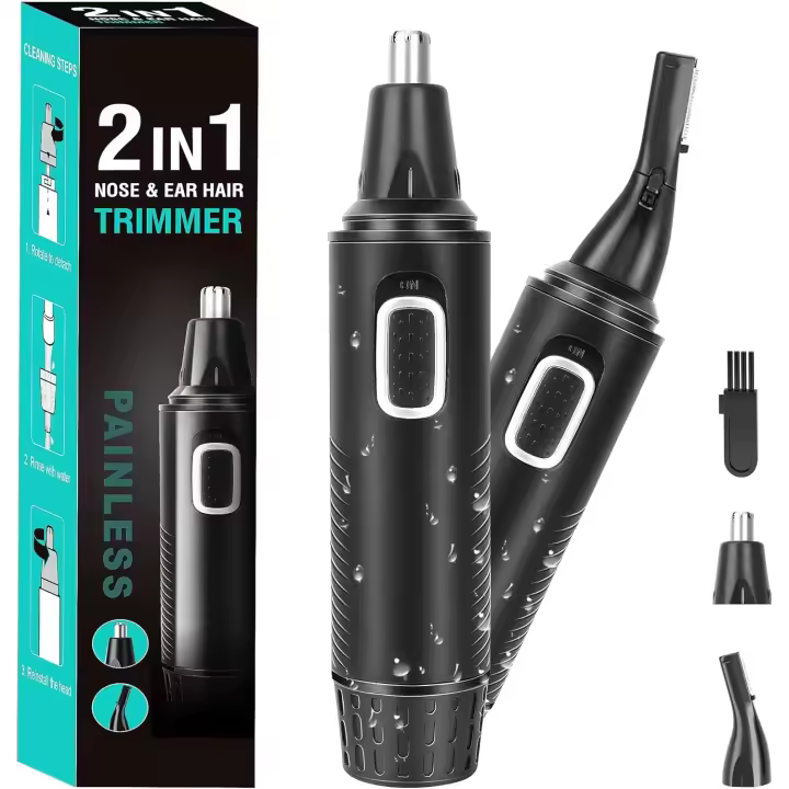 Recortadora de vello de nariz, depiladora indolora, eliminador de vello Facial lavable IPX7 para hombres y mujeres - 1
