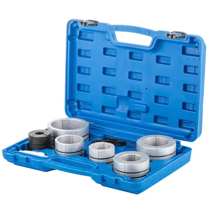 Expansor de tubo de escape hidráulico SucceBuy, tamaño de 1-5/8" a 4-1/4". Bomba de pedal de 10 T, 4 troqueles. 2 estuches de almacenamiento. Para tubos de cobre y aluminio en reparación de automóviles. - 1