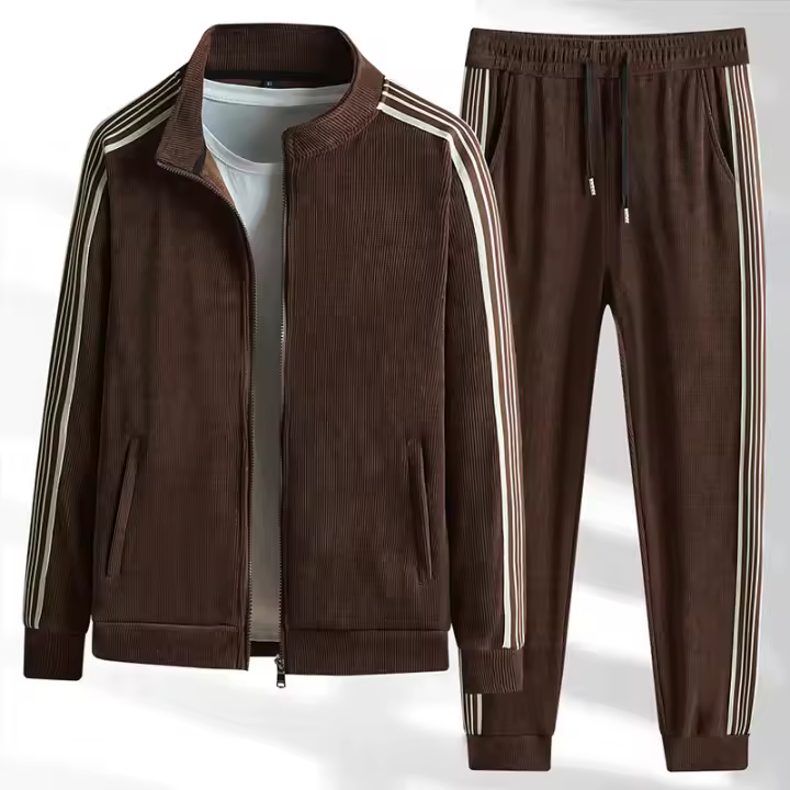 Sandalias casuales de manga larga para hombre, conjunto de 2 piezas con ropa deportiva completa para correr - 1