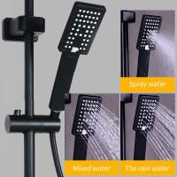 Traje de ducha de baño negro, sistema de ducha de bañera colgante de pared, traje de ducha presurizada de agua de lluvia, juego - details 3