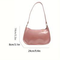 Bandolera sencilla y elegante, bolso de brazo nuevo estilo, bolso de mano moderno para mujer, bandolera brillante de color sólido patentado, ideal para el día a día, compras y regalos. Tres colores - details 4