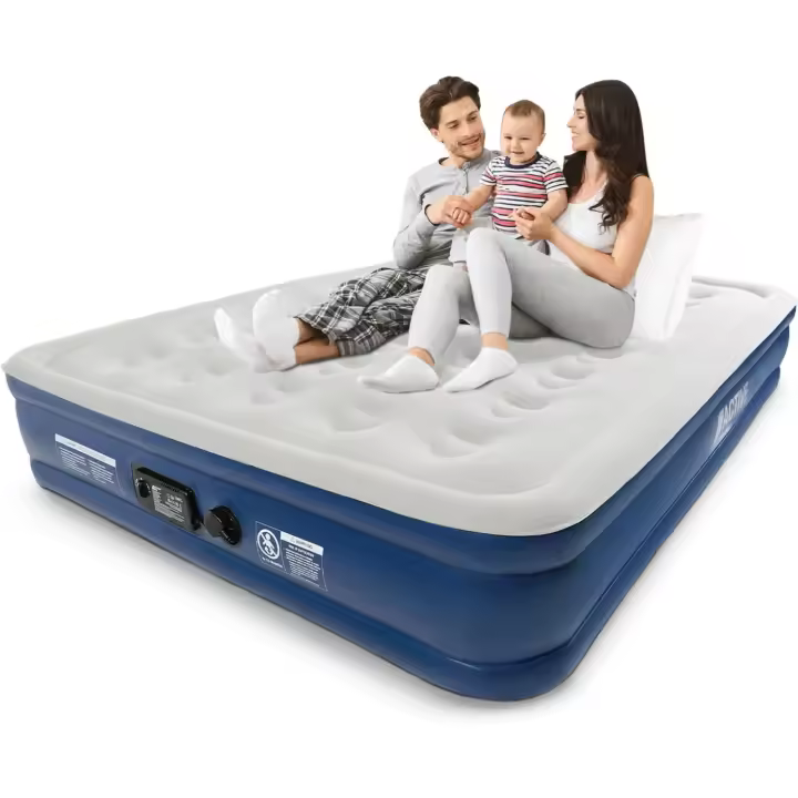 Colchón Hinchable Premium King 152,4X 203x 33cm. Soporte Avanzado y Bomba Eléctrica Incorporada: Colchon Inflable – Invitados, Camping, Viajar - 1