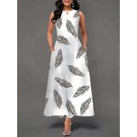 Women's Boho Long Dress Elegant Sleeveless Floral Print Casual Beach Party Summer Dress - details 42