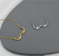 y Collar de cadena de lactancia para mujer, gargantilla con colgante con forma de onda de acero inoxidable, artística, feminista, para mujer - details 5