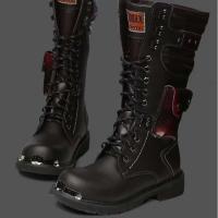 Señal de entrega Caza al aire libre Zapatos de trabajo duraderos de gran tamaño Botas de motocicleta de cuero - details 2
