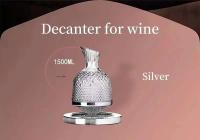 Botella giratoria de 360 ​​grados, lujoso recipiente de fondo cónico de vidrio sin plomo de 1500ml, soberanía del alcohol, regalo suave y rápido - details 1