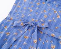 Vestido retro francés con volantes, borde de cordón, correa en la cintura, vestido corto floral, vestido largo de vacaciones, fiesta, falda. - details 8