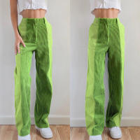 Pantalones de corte casual con plumas rectas de color liso para mujer, e, otoño e invierno, nuevo - details 2