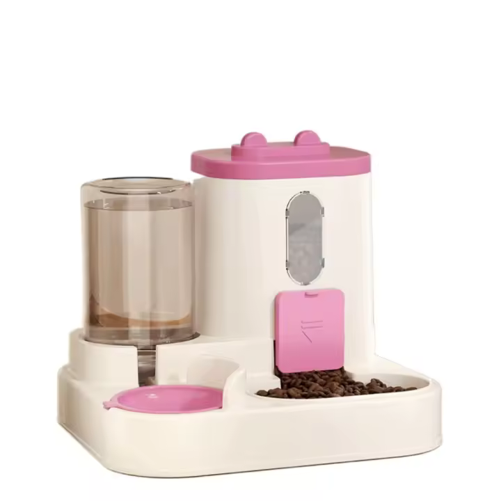 Alimentador de agua automático para gatos, separación en seco y húmedo, dispensador de agua para mascotas de gran capacidad, 2 en 1 con fuente de agua - 1