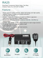 Radio Móvil Retevis RA25 Dual Banda GMRS 20W Transmisión de Alto Alcance 3-5km - details 1