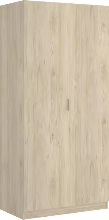 Armario ropero 2 Puertas, Madera de ingeniería, Blanco, 81x184x52 cm - 1