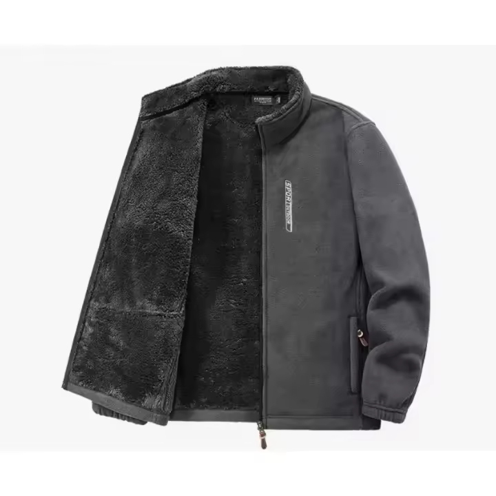 Chaqueta de lana gruesa y cálida para hombre, abrigo de cuello alto a la moda, chaqueta informal clásica de concha suave, otoño e invierno, 2024 - 1
