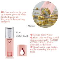 Mini vaporizador Facial portátil, atomización, extensiones de pestañas con espejo, color rosa - details 3