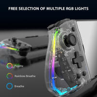 YS43 YS44 YS45 para Nintendo Switch, Gamepad todo en uno RGB, controlador de mano transparente colorido con TURBO de 6 ejes - details 2