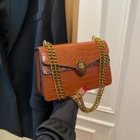 Bolso Cruzado de Estilo Vintage con Estampado de Cocodrilo Bolso Versátil con Correa Dorada - details 1
