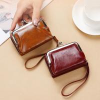 Cartera pequeña compacta de cuero PU para mujer, monedero Vintage con cremallera, Clip Vintage, bolso de muñeca de órgano - details 6