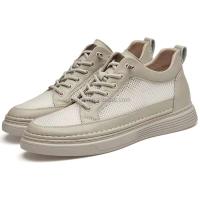 Nuevos zapatos con alzas para hombre de 8cm de malla de cuero transpirable con suela gruesa informales a la moda talla grande 47 - details 3