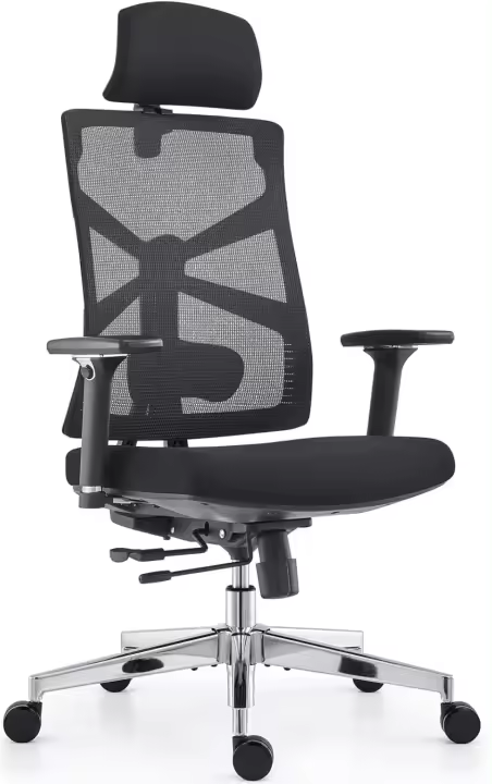 Silla de Oficina Ergonómica Resalto Alto con Reposabrazos 4D, Altura Ajustable, Soporte Lumbar y Reposacabezas 2D - 1