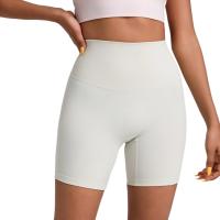 Color sólido mujeres Fitness deportes corto cintura alta Yoga pierna corta ciclismo entrenamiento integral Jog Squat prueba bolsillo interno - details 0