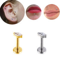 Piercing G23 de titanio para labio y Oreja, G23, labret, cartílago de la oreja, Tragus Helix, tornillo, ajuste superior, 16g, gótico, snug, joyería corporal, 1 ud. - details 2