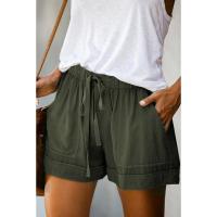 Shorts casuales para mujer verano 2025 cintura alta pantalones anchos de sarga estilo europeo y americano - details 7