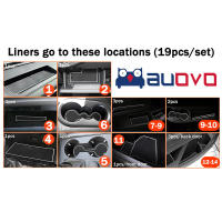 Alfombrillas de inserción Auovo para VW Accesorios 2023 2022-2018 Interior Personalizado para Consola de Coche Portavasos Bolsillo de Puerta Alfombrillas para Atlas. - details 1
