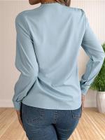 Blusa elegante de oficina de negocios para mujer, camisas elegantes de manga larga con cuello en V en capas, Tops de trabajo 2024 - details 23