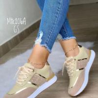 Primavera 2023, nuevos zapatos deportivos informales de corte bajo con bloqueo de Color y parte inferior gruesa grande para mujer - details 4