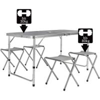 Casaria Aluminio Plegable XXL 4 taburetes Plegables función Maleta Camping Transporte fácil Gris/Blanco jardín - details 7