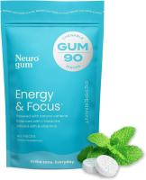 NeuroGum Caffeine Gum (90 comprimidos) Sin azúcar con L-teanina+cafeína natural+vitaminas B12 B6- Rompecabezas masculino femenino Energy Focus - details 0