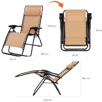 Sillón de Gravedad Cero 66cm, Marco Blanco Techo Aire Libre Muebles y Organización - details 1