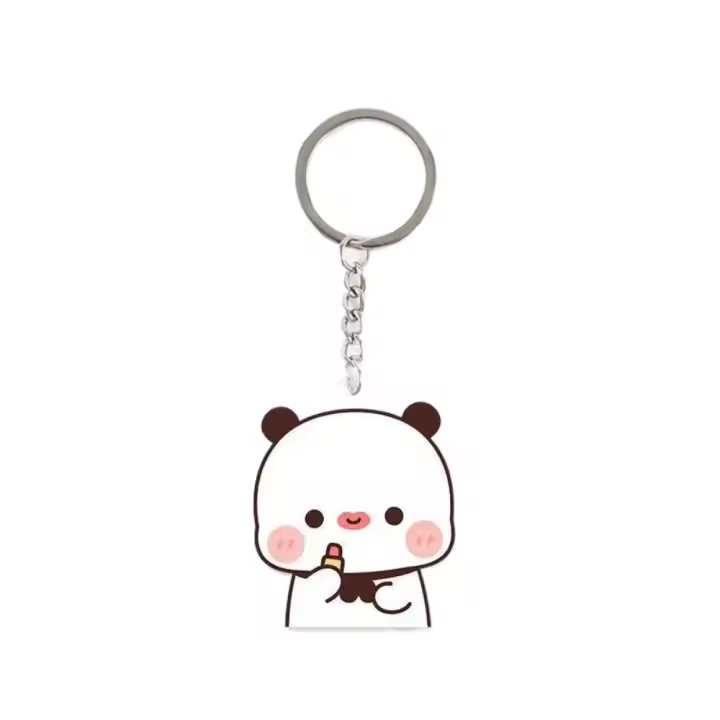 LLavero de acrílico Super lindo para pareja, Animal de dibujos animados, Bubu Dudu, oso Panda, dulce, Kawaii, dibujos animados, Bubu Dudu - 1