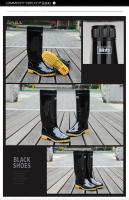 Botas de lluvia impermeables de PVC hasta la rodilla para hombre con estampado de minerales altos, zapatos de goma con punta de acero para uso en invierno y verano - details 1