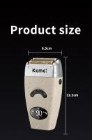 Kemei-maquinilla de afeitar eléctrica para hombre, afeitadora de doble lámina de 0mm con cabeza calva, máquina profesional de acabado de barbero, recortadora inalámbrica para Barba, 5856 - details 7