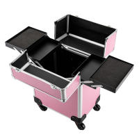 Estuche de maquillaje enrollable profesional, caja organizadora de cosméticos, rosa, salón de belleza, peluquería - details 9