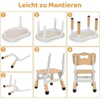2 Sillas, Mesa y Sillas Infantiles con Forma de Cacahuete, Altura Ajustable, Mesa de Pintura para Niños, Juego de Mesa y Silla Infantil para Guardería y Jardín de Infancia, Amarillo - details 7