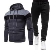 Conjunto de dos piezas para hombre, sudadera y pantalones de cintura elástica, traje deportivo informal para exteriores, Otoño e Invierno - details 4