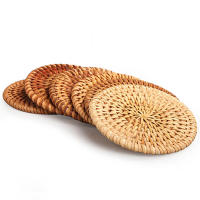 Posavasos de mimbre para mesa de cocina, tapetes acolchados para cuencos, almohadilla aislante, manteles individuales redondos hechos a mano - details 5