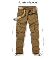 Pantalones cargo casuales para hombre, joggers atléticos, pantalones rectos sueltos de algodón - details 1