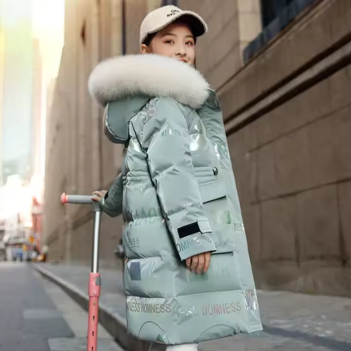 Chaqueta de algodón para niñas, abrigo de moda para invierno, novedad de 2024 - 1
