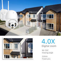 Cámara exterior 360 grados doméstico wifi Internet remoto inteligente Visión nocturna alarma vigilancia - details 5